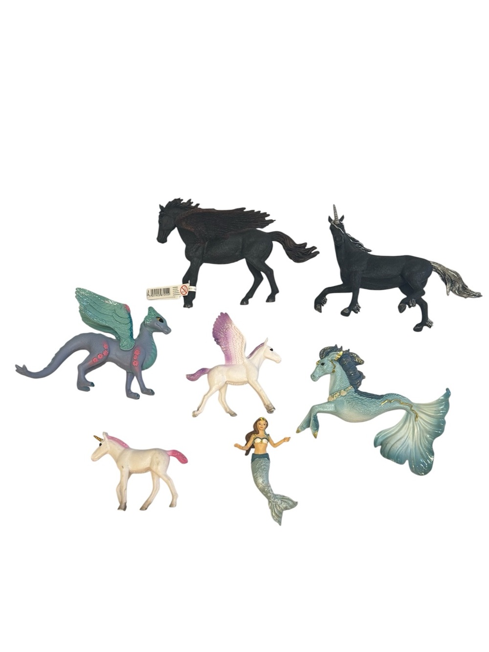 Schleich Mystical Unicorn Peagus Mermaid Bayla Lot of 7 Toy Figures